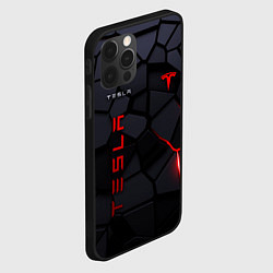 Чехол для iPhone 12 Pro Max Tesla - плиты с эффектом свечения, цвет: 3D-черный — фото 2