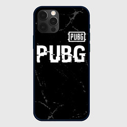 Чехол для iPhone 12 Pro Max PUBG glitch на темном фоне посередине, цвет: 3D-черный