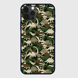 Чехол iPhone 12 Pro Max Динозавры - камуфляж