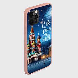 Чехол для iPhone 12 Pro Max Москва новогодняя, цвет: 3D-светло-розовый — фото 2