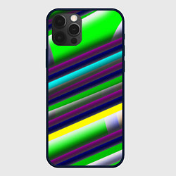 Чехол для iPhone 12 Pro Max Размытые абстрактные полосы, цвет: 3D-черный
