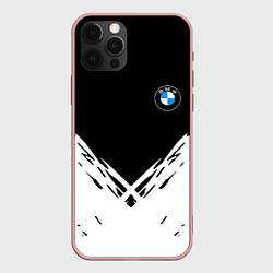 Чехол для iPhone 12 Pro Max BMW стильная геометрия спорт, цвет: 3D-светло-розовый