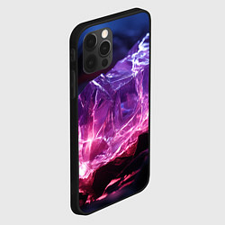 Чехол для iPhone 12 Pro Max Стеклянный камень с фиолетовой подсветкой, цвет: 3D-черный — фото 2