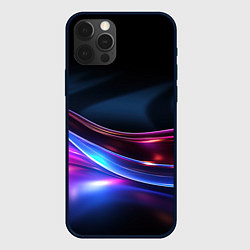 Чехол для iPhone 12 Pro Max Неоновые линии со свечением, цвет: 3D-черный