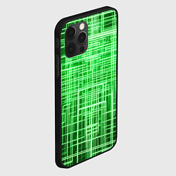 Чехол для iPhone 12 Pro Max Зелёные неоновые полосы киберпанк, цвет: 3D-черный — фото 2