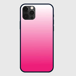 Чехол для iPhone 12 Pro Max Бело-розовый градиент, цвет: 3D-черный