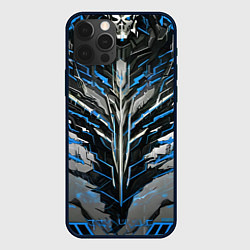 Чехол для iPhone 12 Pro Max Киберпанк доспех синий, цвет: 3D-черный