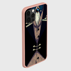 Чехол для iPhone 12 Pro Max Фрак тёмный с цепочками и брошью, цвет: 3D-светло-розовый — фото 2