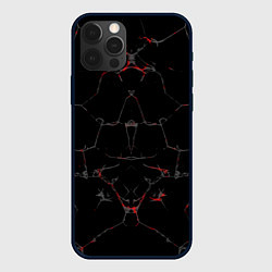 Чехол для iPhone 12 Pro Max Черные текстуры и трещины, цвет: 3D-черный