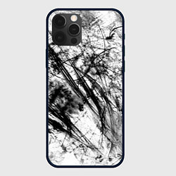 Чехол для iPhone 12 Pro Max Чёрно белые узоры, цвет: 3D-черный