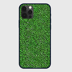 Чехол для iPhone 12 Pro Max Чёрные и зелёные мазки, цвет: 3D-черный