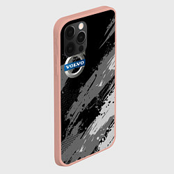 Чехол для iPhone 12 Pro Max Volvo - монохромный серый, цвет: 3D-светло-розовый — фото 2