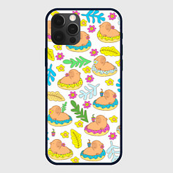 Чехол для iPhone 12 Pro Max Капибары на отдыхе, цвет: 3D-черный