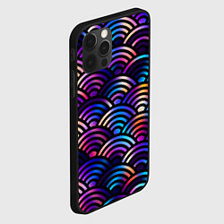 Чехол для iPhone 12 Pro Max Разноцветные волны-чешуйки, цвет: 3D-черный — фото 2