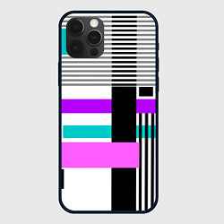 Чехол для iPhone 12 Pro Max Геометрический узор в стиле пэчворк, цвет: 3D-черный