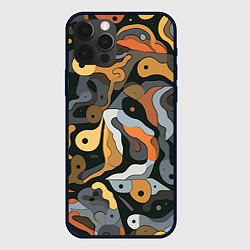 Чехол для iPhone 12 Pro Max Пятна необычной формы, цвет: 3D-черный