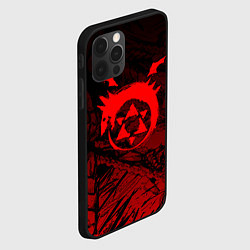 Чехол для iPhone 12 Pro Max Красный знак уроборос - Стальной алхимик, цвет: 3D-черный — фото 2