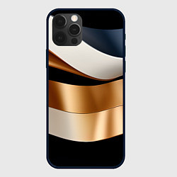 Чехол для iPhone 12 Pro Max Золотистые вставки абстракции, цвет: 3D-черный