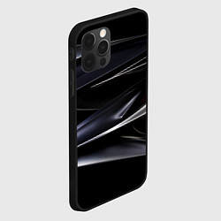 Чехол для iPhone 12 Pro Max Black red abstract, цвет: 3D-черный — фото 2