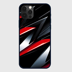 Чехол iPhone 12 Pro Max Red black abstract