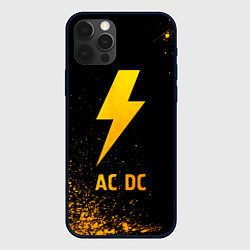 Чехол для iPhone 12 Pro Max AC DC - gold gradient, цвет: 3D-черный