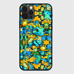 Чехол для iPhone 12 Pro Max Милые новогодние дракончики, цвет: 3D-черный