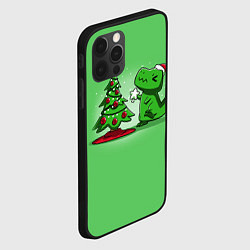 Чехол для iPhone 12 Pro Max Новогодняя проблема тираннозавра рекса, цвет: 3D-черный — фото 2