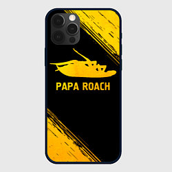 Чехол для iPhone 12 Pro Max Papa Roach - gold gradient, цвет: 3D-черный