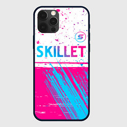 Чехол для iPhone 12 Pro Max Skillet neon gradient style посередине, цвет: 3D-черный