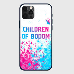 Чехол для iPhone 12 Pro Max Children of Bodom neon gradient style посередине, цвет: 3D-черный