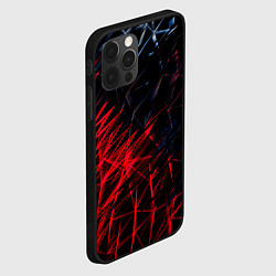 Чехол для iPhone 12 Pro Max Красно чёрные узоры, цвет: 3D-черный — фото 2