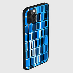 Чехол для iPhone 12 Pro Max Синие прямоугольники, цвет: 3D-черный — фото 2