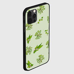 Чехол для iPhone 12 Pro Max Веточки с зелеными листьями растение, цвет: 3D-черный — фото 2