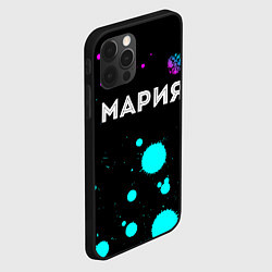 Чехол для iPhone 12 Pro Max Мария и неоновый герб России посередине, цвет: 3D-черный — фото 2