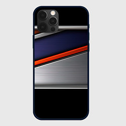 Чехол для iPhone 12 Pro Max Blue black red, цвет: 3D-черный