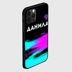 Чехол для iPhone 12 Pro Max Данила и неоновый герб России посередине, цвет: 3D-черный — фото 2