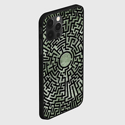Чехол для iPhone 12 Pro Max Лабиринт круг, цвет: 3D-черный — фото 2