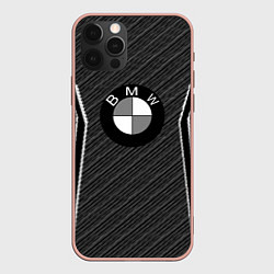 Чехол для iPhone 12 Pro Max BMW carbon sport, цвет: 3D-светло-розовый