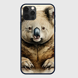 Чехол для iPhone 12 Pro Max Коала в стиле диаграмм Давинчи, цвет: 3D-черный