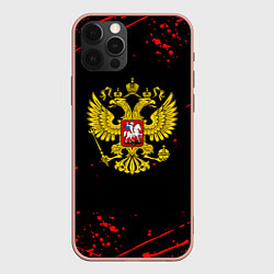 Чехол для iPhone 12 Pro Max Краски Россия герб, цвет: 3D-светло-розовый