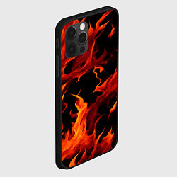 Чехол для iPhone 12 Pro Max Пламя в темноте, цвет: 3D-черный — фото 2