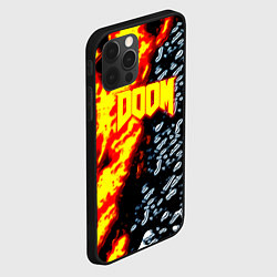 Чехол для iPhone 12 Pro Max Doom огненное лого, цвет: 3D-черный — фото 2