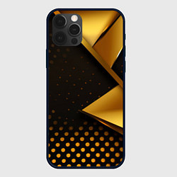 Чехол для iPhone 12 Pro Max Золотистая текстура абстракт, цвет: 3D-черный