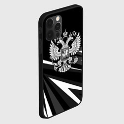 Чехол для iPhone 12 Pro Max Герб РФ - white and black geometry, цвет: 3D-черный — фото 2