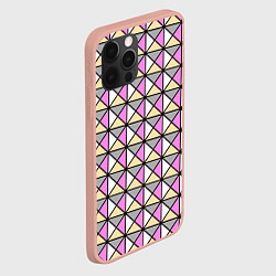 Чехол для iPhone 12 Pro Max Геометрический треугольники бело-серо-розовый, цвет: 3D-светло-розовый — фото 2