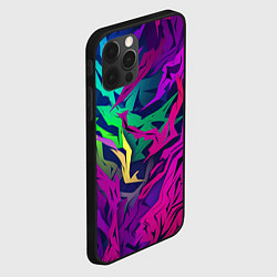 Чехол для iPhone 12 Pro Max Кривые яркие геометрические фигуры, цвет: 3D-черный — фото 2