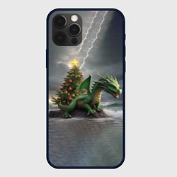 Чехол для iPhone 12 Pro Max Зеленый дракон, символ 2024 года, цвет: 3D-черный