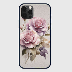 Чехол для iPhone 12 Pro Max Нежные розовые розы на стене, цвет: 3D-черный