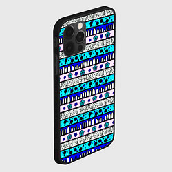 Чехол для iPhone 12 Pro Max Полосатый сине-розовый с рисунком, цвет: 3D-черный — фото 2
