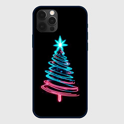 Чехол для iPhone 12 Pro Max Неоновая ёлка, цвет: 3D-черный